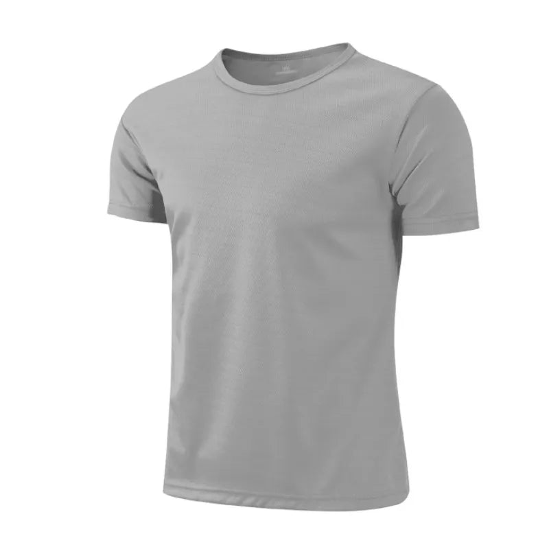 Men's Quick Dry Short Sleeve Gym Running Moisture Wicking Round Neck T-Shirt Training Exercise Gym Sport Shirt Tops Lightweight