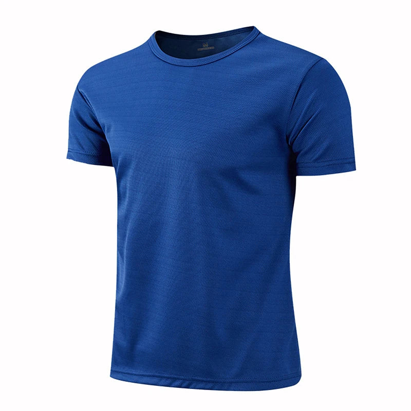 Men's Quick Dry Short Sleeve Gym Running Moisture Wicking Round Neck T-Shirt Training Exercise Gym Sport Shirt Tops Lightweight