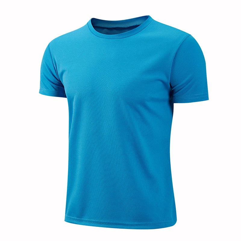 Men's Quick Dry Short Sleeve Gym Running Moisture Wicking Round Neck T-Shirt Training Exercise Gym Sport Shirt Tops Lightweight