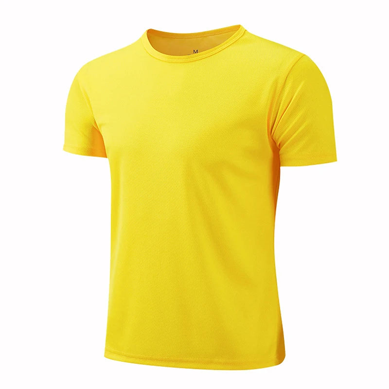 Men's Quick Dry Short Sleeve Gym Running Moisture Wicking Round Neck T-Shirt Training Exercise Gym Sport Shirt Tops Lightweight