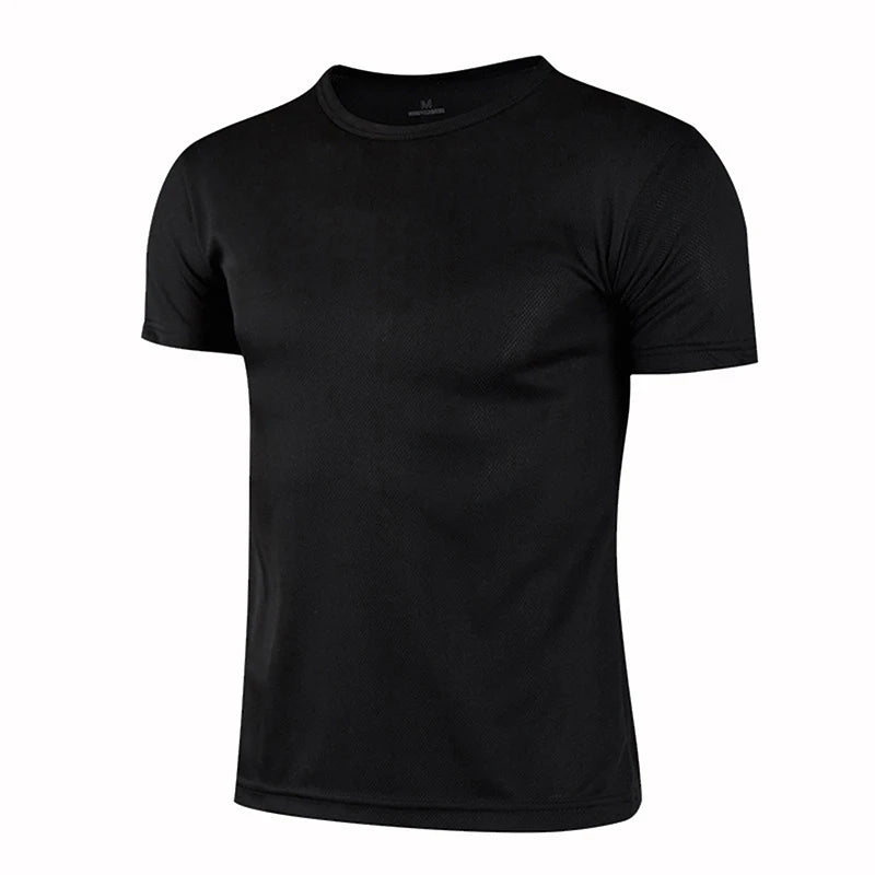 Men's Quick Dry Short Sleeve Gym Running Moisture Wicking Round Neck T-Shirt Training Exercise Gym Sport Shirt Tops Lightweight