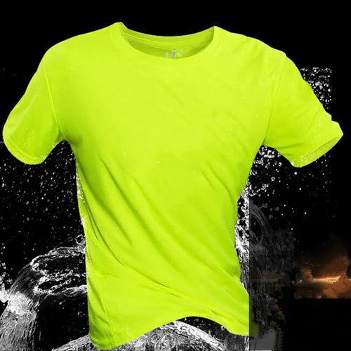 Men's Quick Dry Short Sleeve Gym Running Moisture Wicking Round Neck T-Shirt Training Exercise Gym Sport Shirt Tops Lightweight