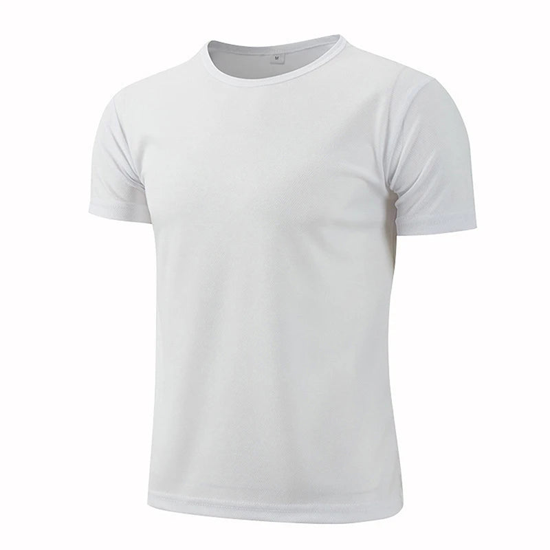 Men's Quick Dry Short Sleeve Gym Running Moisture Wicking Round Neck T-Shirt Training Exercise Gym Sport Shirt Tops Lightweight
