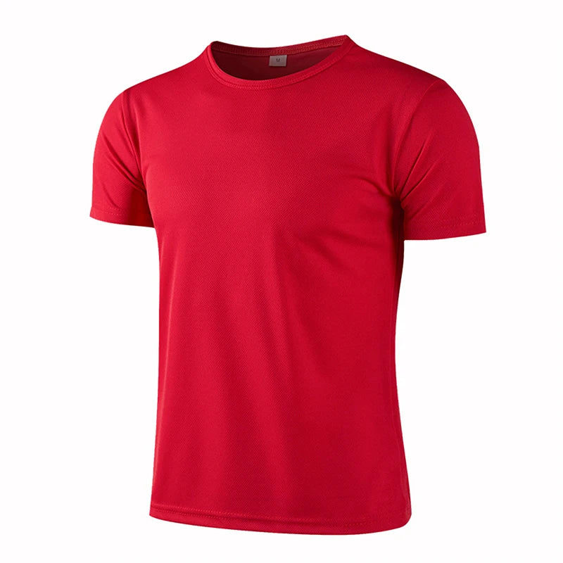 Men's Quick Dry Short Sleeve Gym Running Moisture Wicking Round Neck T-Shirt Training Exercise Gym Sport Shirt Tops Lightweight