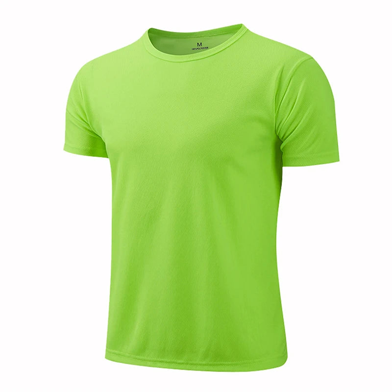 Men's Quick Dry Short Sleeve Gym Running Moisture Wicking Round Neck T-Shirt Training Exercise Gym Sport Shirt Tops Lightweight